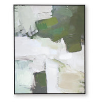 Enid Wall Art with Brushstroke Details, Multicolor Canvas, Black Frame 40x50