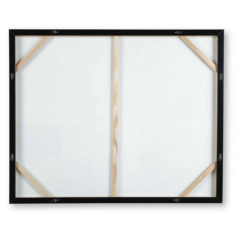 Enid Wall Art with Brushstroke Details, Multicolor Canvas, Black Frame 40x50