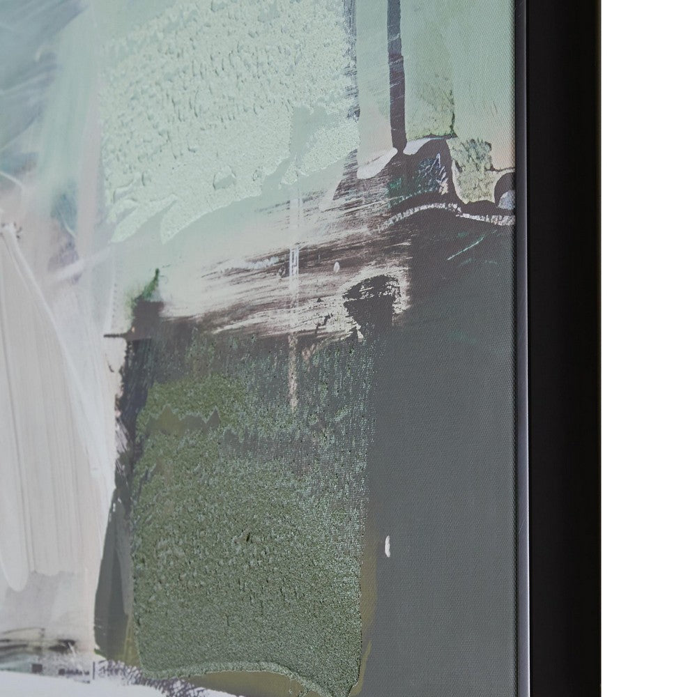 Enid Wall Art with Brushstroke Details, Multicolor Canvas, Black Frame 40x50
