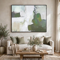 Enid Wall Art with Brushstroke Details, Multicolor Canvas, Black Frame 40x50