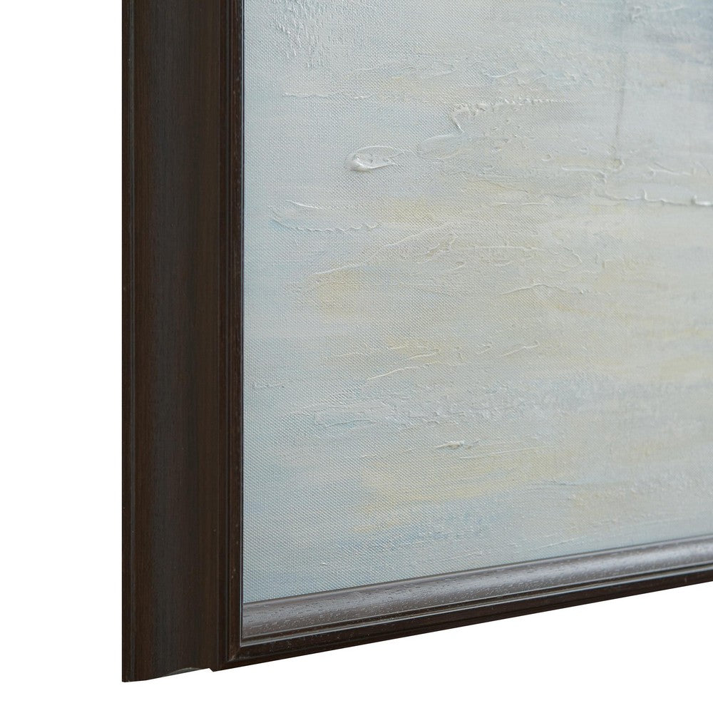 Barny Wall Art with Sailboat Design, Blue-Brown Gallery Framed Canvas 40x50