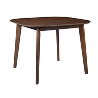 Mila Dining Table,  Square Top, Rounded Edges, Walnut Brown Wood 39 Inch - BM355744
