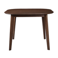 Mila Dining Table,  Square Top, Rounded Edges, Walnut Brown Wood 39 Inch - BM355744