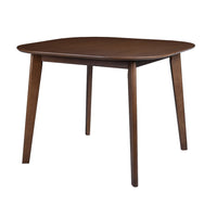 Mila Dining Table,  Square Top, Rounded Edges, Walnut Brown Wood 39 Inch - BM355744