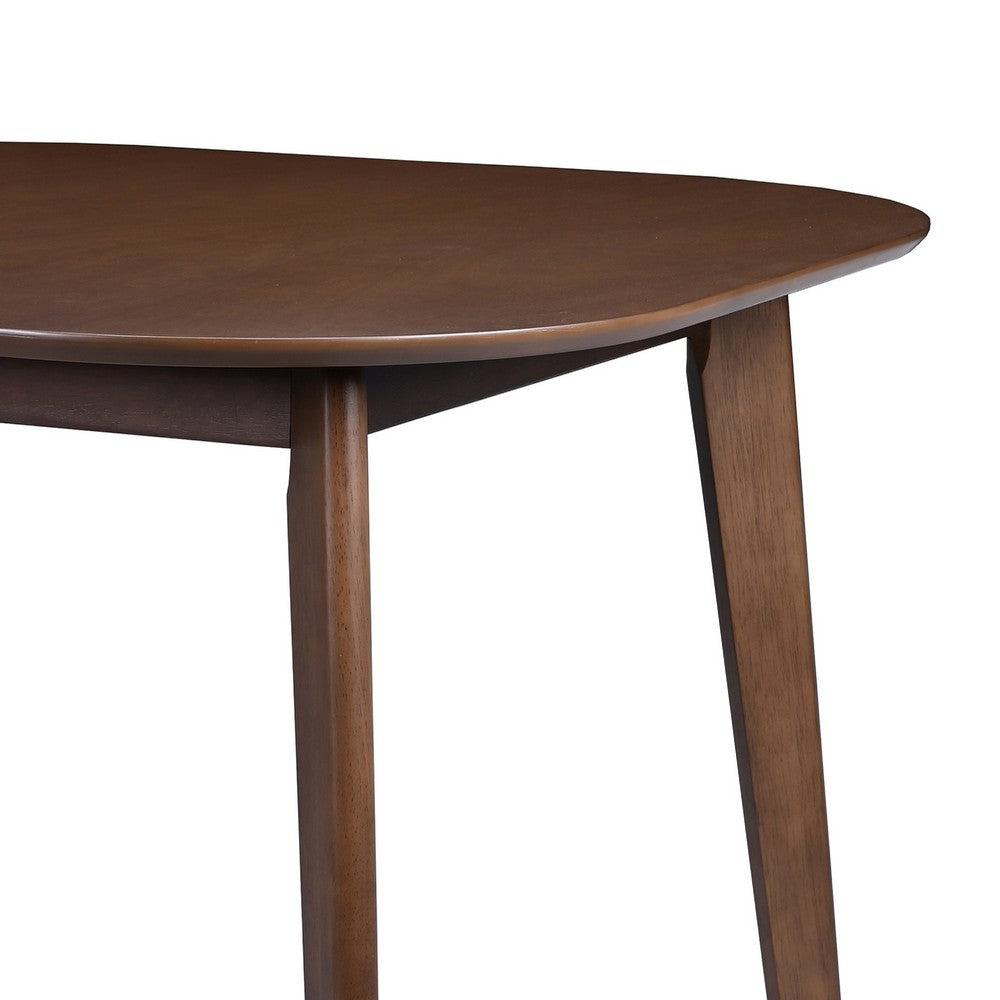 Mila Dining Table,  Square Top, Rounded Edges, Walnut Brown Wood 39 Inch - BM355744