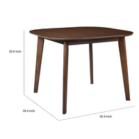 Mila Dining Table,  Square Top, Rounded Edges, Walnut Brown Wood 39 Inch - BM355744