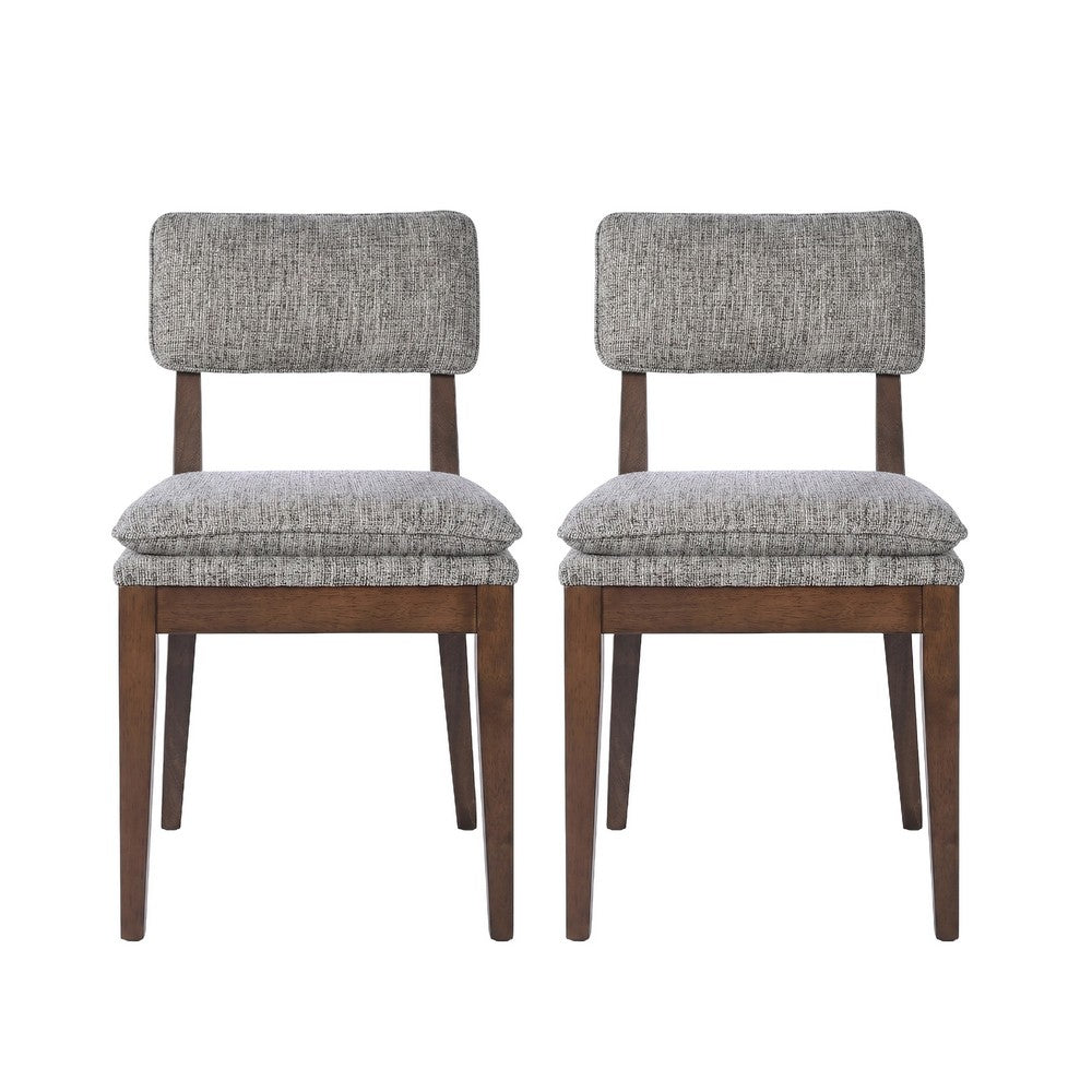 Mila Dining Side Chair Set of 2, Open Back, Polyester Cushions, Brown