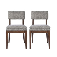 Mila Dining Side Chair Set of 2, Open Back, Polyester Cushions, Brown