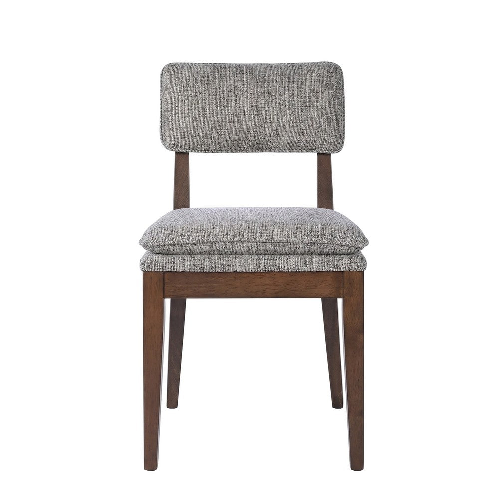 Mila Dining Side Chair Set of 2, Open Back, Polyester Cushions, Brown