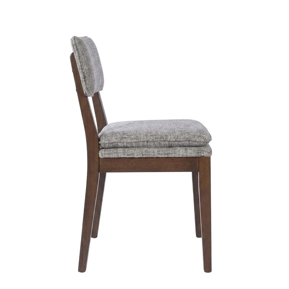 Mila Dining Side Chair Set of 2, Open Back, Polyester Cushions, Brown