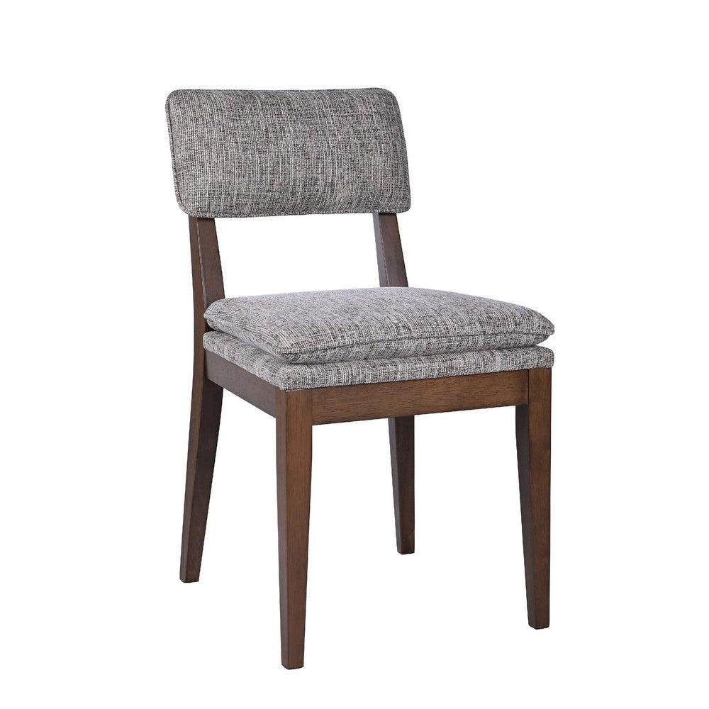 Mila Dining Side Chair Set of 2, Open Back, Polyester Cushions, Brown