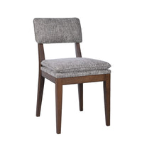 Mila Dining Side Chair Set of 2, Open Back, Polyester Cushions, Brown