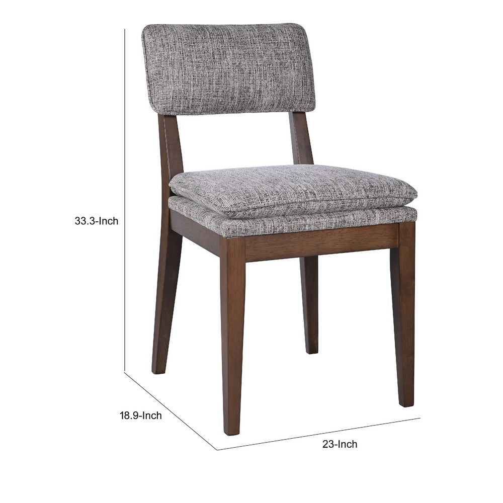Mila Dining Side Chair Set of 2, Open Back, Polyester Cushions, Brown
