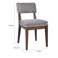 Mila Dining Side Chair Set of 2, Open Back, Polyester Cushions, Brown