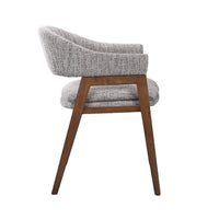 Mila Dining Armchair Set of 2, Curved Back, Polyester Cushions, Brown
