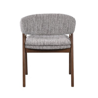Mila Dining Armchair Set of 2, Curved Back, Polyester Cushions, Brown