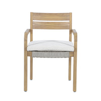 Arina Outdoor Dining Chair Set of 2, Padded Seat, Gray Wicker, Brown - BM355750
