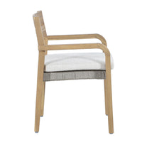 Arina Outdoor Dining Chair Set of 2, Padded Seat, Gray Wicker, Brown - BM355750