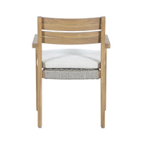 Arina Outdoor Dining Chair Set of 2, Padded Seat, Gray Wicker, Brown - BM355750