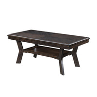 Gary 3pc Coffee Table & End Table Set, Open Shelf, Chevron Top, Brown