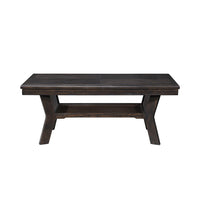 Gary 3pc Coffee Table & End Table Set, Open Shelf, Chevron Top, Brown