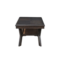 Gary 3pc Coffee Table & End Table Set, Open Shelf, Chevron Top, Brown