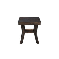 Gary 3pc Coffee Table & End Table Set, Open Shelf, Chevron Top, Brown