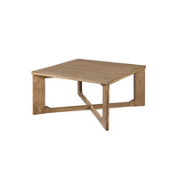 Sewy 3pc Coffee Table & End Table Set, Square Top, Crisscross Base, Brown