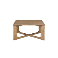 Sewy 3pc Coffee Table & End Table Set, Square Top, Crisscross Base, Brown
