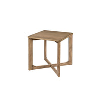 Sewy 3pc Coffee Table & End Table Set, Square Top, Crisscross Base, Brown