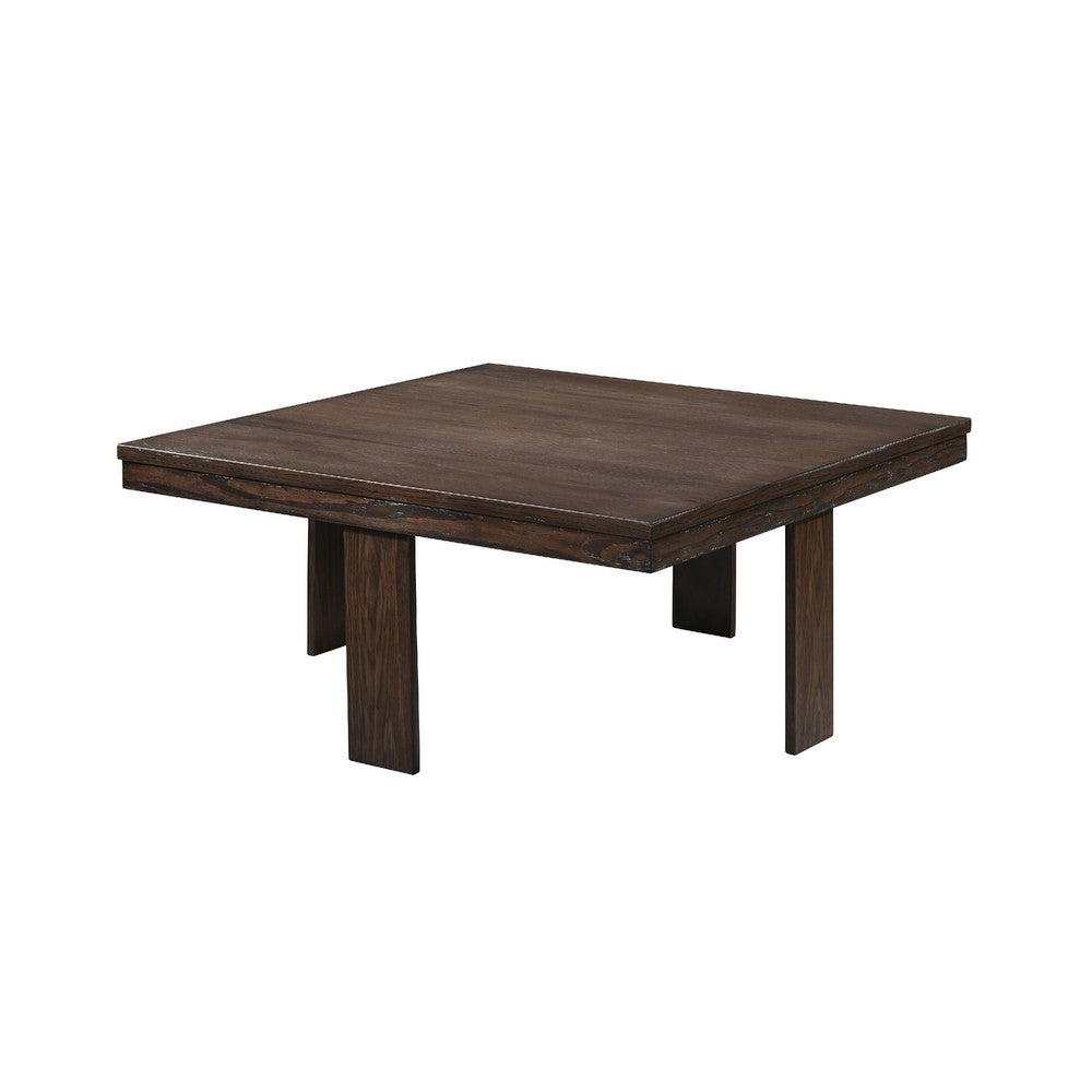 Pax 5pc Coffee Table w 4 Storage Ottoman, Gray Polyester Seat, Brown Wood - BM355753