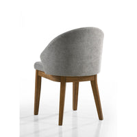 Andy Barrel-Back Dining Chairs with Walnut Legs, Set of 2, Gray Fabric - BM355848