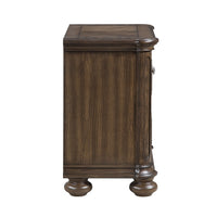 Bucky Nightstand with 2 Dovetail Drawers, Molding Details, Brown Wood - BM355861