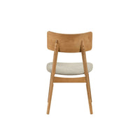 Zoya Dining Side Chair with Wooden Frame, Set of 2, Beige Fabric - BM355862