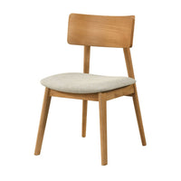 Zoya Dining Side Chair with Wooden Frame, Set of 2, Beige Fabric - BM355862
