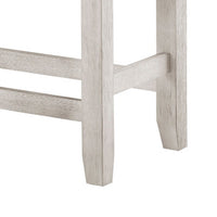Vile Counter-Height Dining Bench, Gray Fabric Seat, Antique White Wood - BM355863