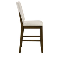 Andre Counter Height Chair, Set of 2, Brown Wood Frame, Beige Fabric  - BM355864