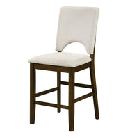 Andre Counter Height Chair, Set of 2, Brown Wood Frame, Beige Fabric  - BM355864