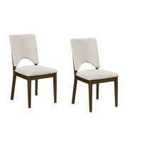 Andre Modern Side-Dining Chair Set of 2,  Angled Wood Frame, Beige Fabric - BM355867