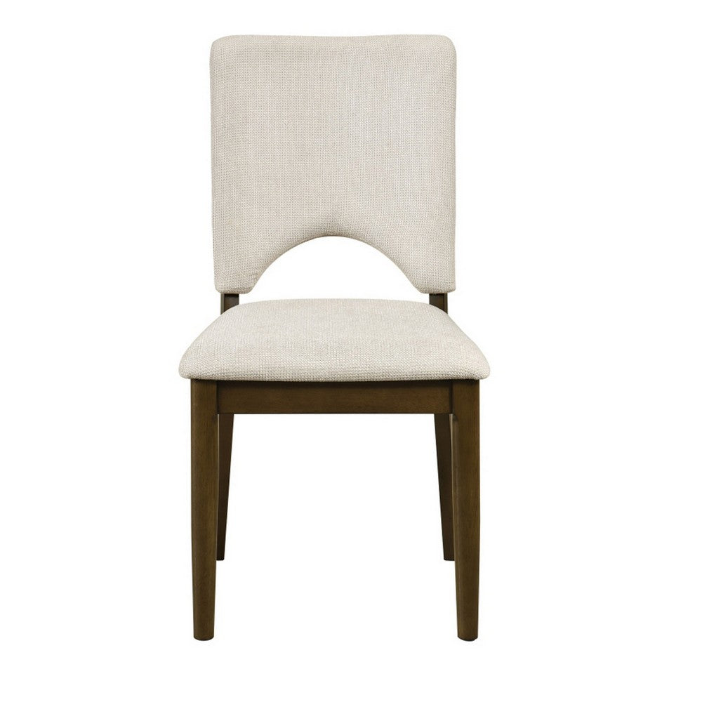 Andre Modern Side-Dining Chair Set of 2,  Angled Wood Frame, Beige Fabric - BM355867