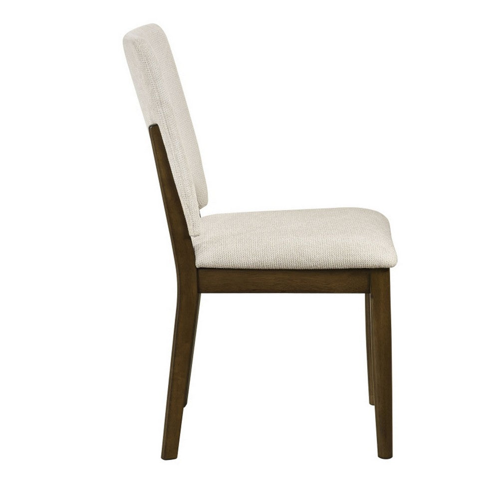 Andre Modern Side-Dining Chair Set of 2,  Angled Wood Frame, Beige Fabric - BM355867