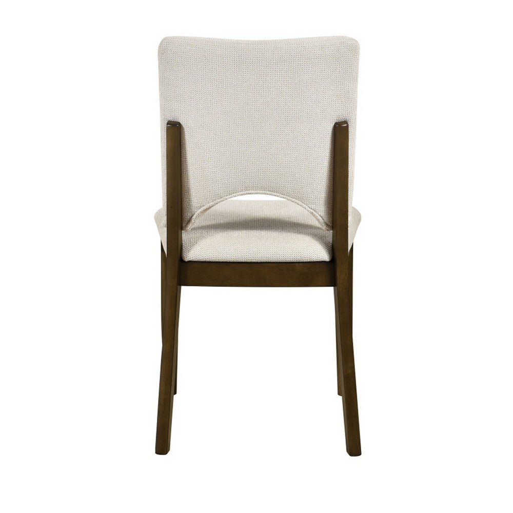 Andre Modern Side-Dining Chair Set of 2,  Angled Wood Frame, Beige Fabric - BM355867