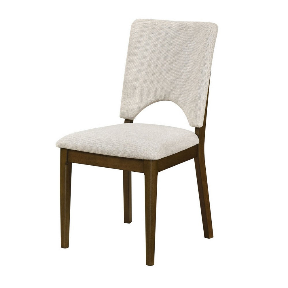 Andre Modern Side-Dining Chair Set of 2,  Angled Wood Frame, Beige Fabric - BM355867