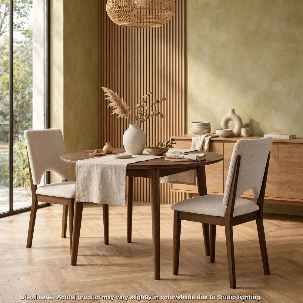 Andre Modern Side-Dining Chair Set of 2,  Angled Wood Frame, Beige Fabric - BM355867