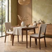 Andre Modern Side-Dining Chair Set of 2,  Angled Wood Frame, Beige Fabric - BM355867