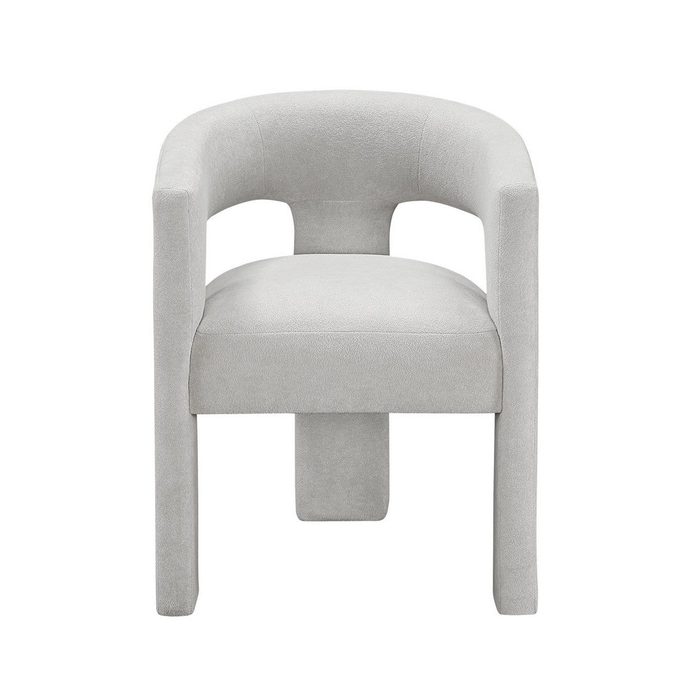 Mez Dining-Side Chair, Curved Design, Set of 2, Light Gray Boucle - BM355868