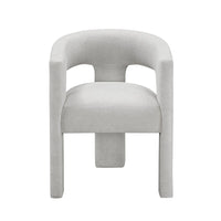 Mez Dining-Side Chair, Curved Design, Set of 2, Light Gray Boucle - BM355868