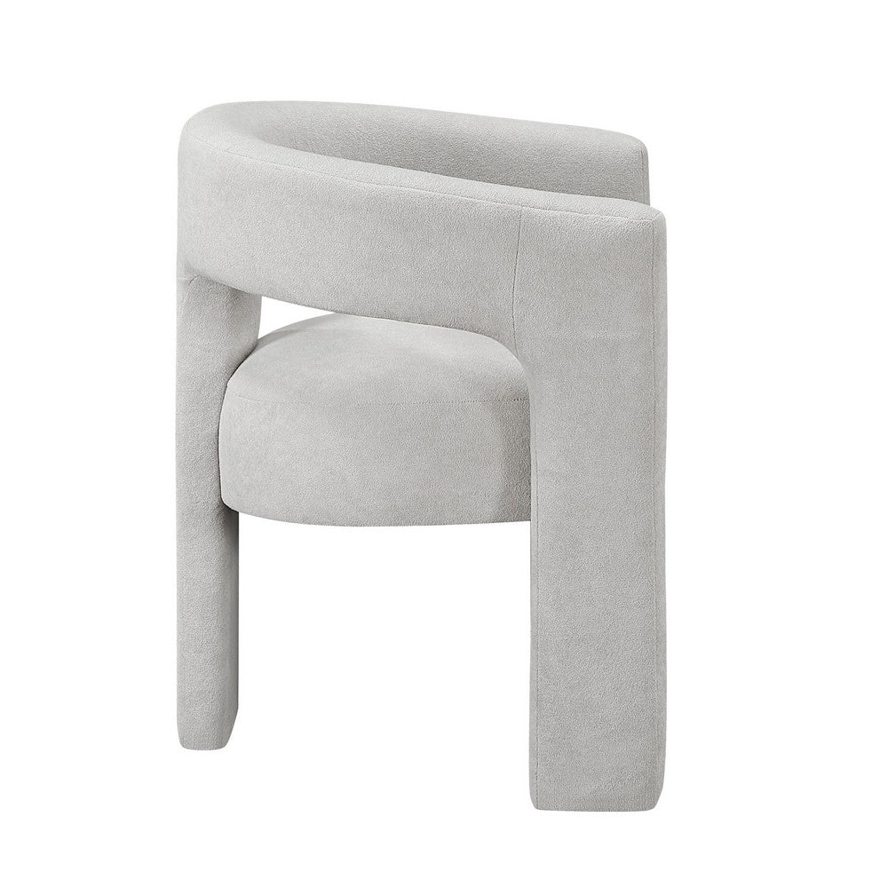 Mez Dining-Side Chair, Curved Design, Set of 2, Light Gray Boucle - BM355868
