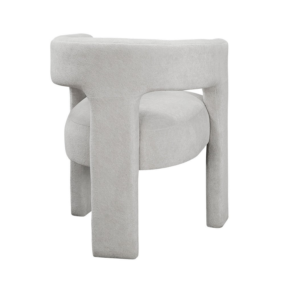 Mez Dining-Side Chair, Curved Design, Set of 2, Light Gray Boucle - BM355868