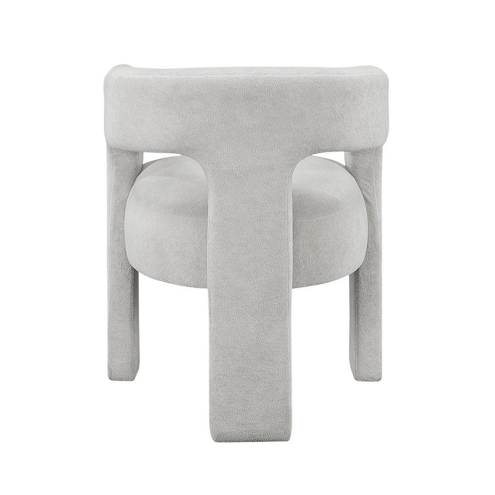 Mez Dining-Side Chair, Curved Design, Set of 2, Light Gray Boucle - BM355868